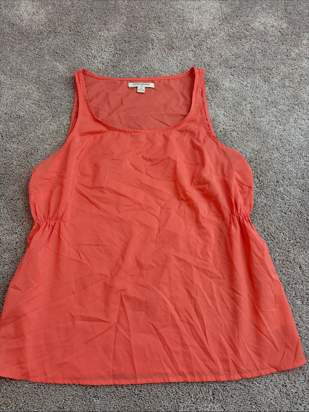 Banana Republic Coral Sleeveless Scoop Tank